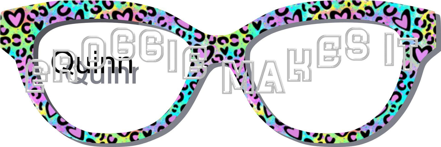 Opaque Neon Cheetah frame topper compatible with Pair frames
