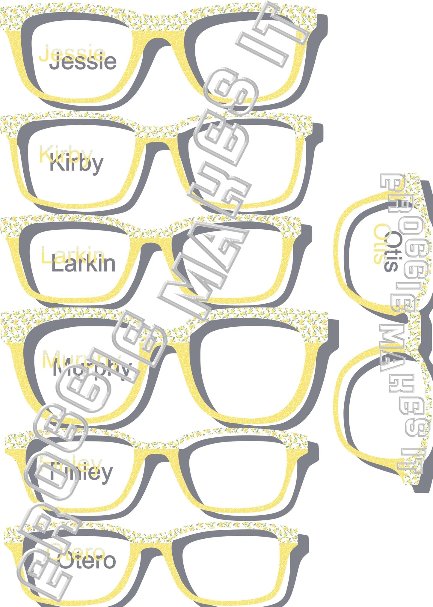 Translucent Lemons over lemon slices split frame topper to fit Pair frames