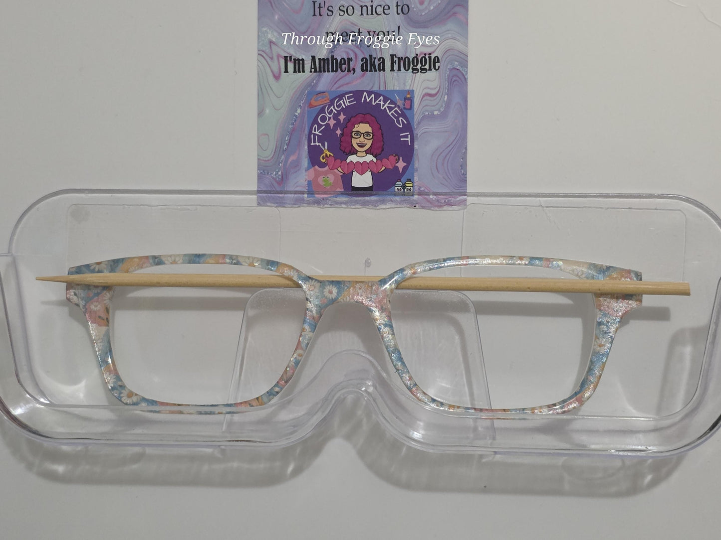 Holographic Groovy Blooms frame topper to fit Pair frames