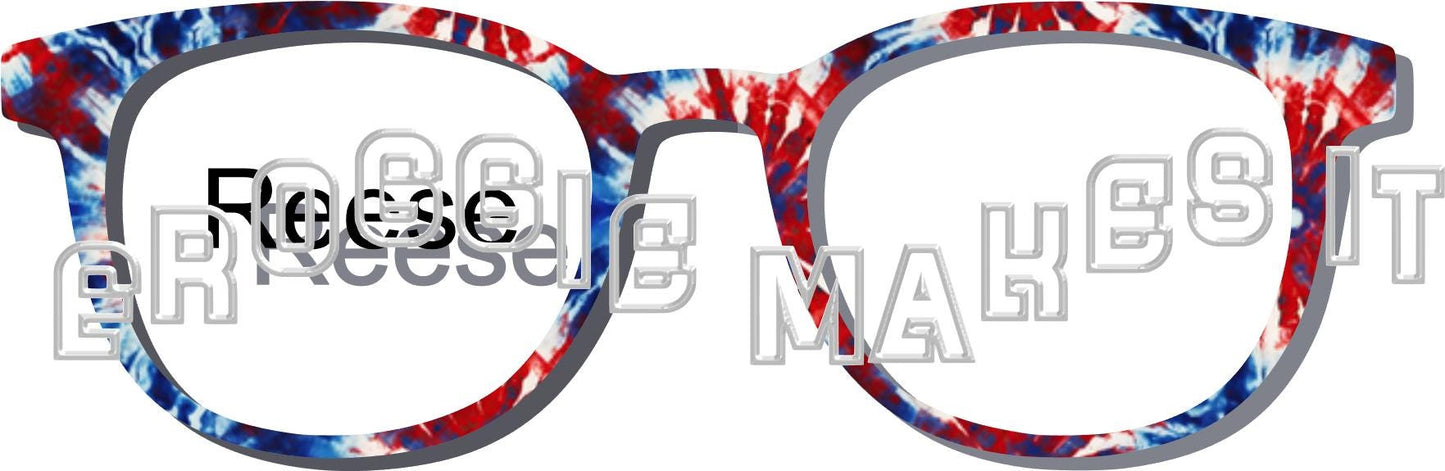 Translucent Red White & Blue Tie-Dye frame topper compatible with Pair frames