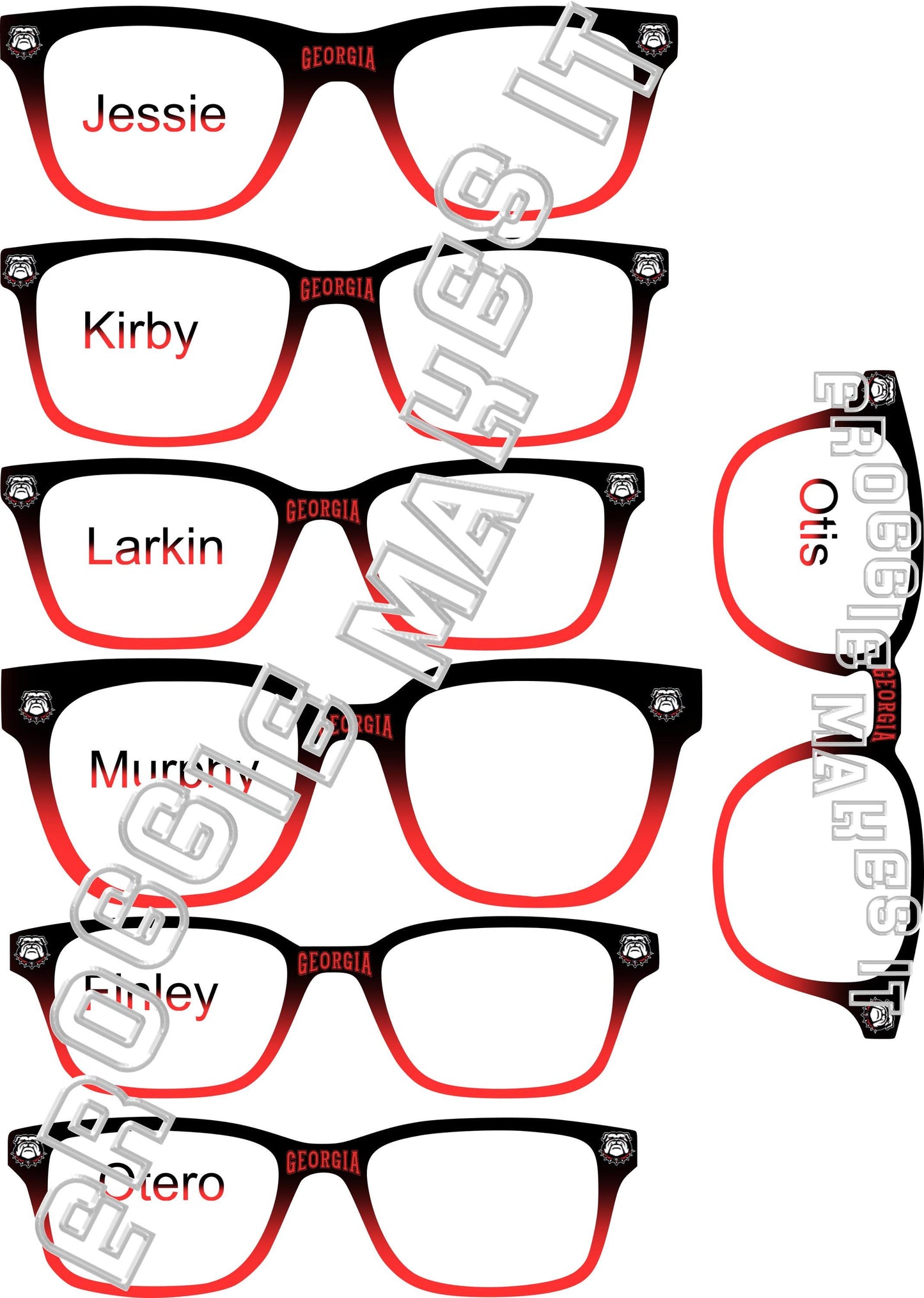 Holographic Black to Red Split frame Georgia topper compatible with Pair Eyewear frames