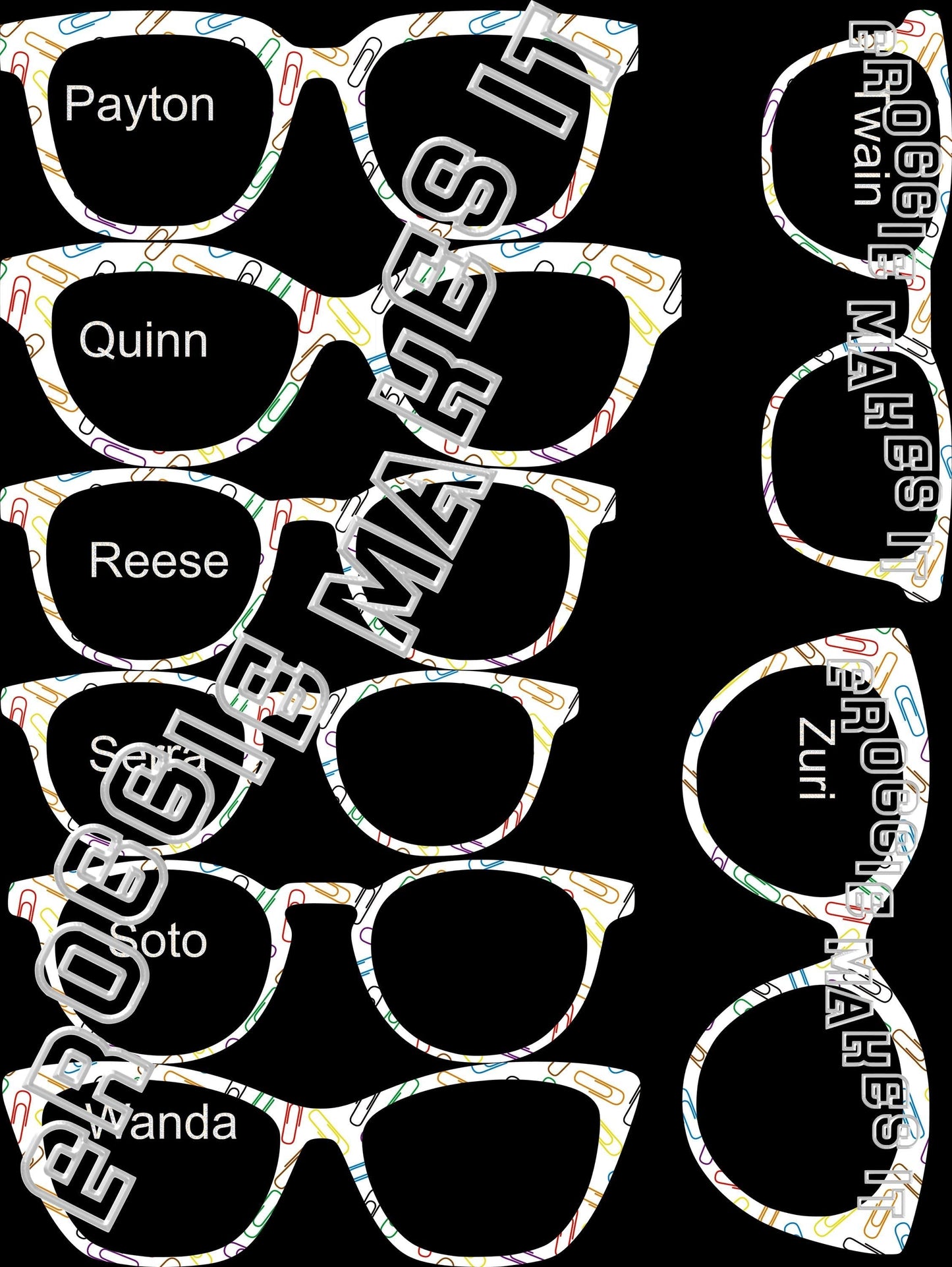 Translucent Paperclip frame topper compatible with Pair frames +