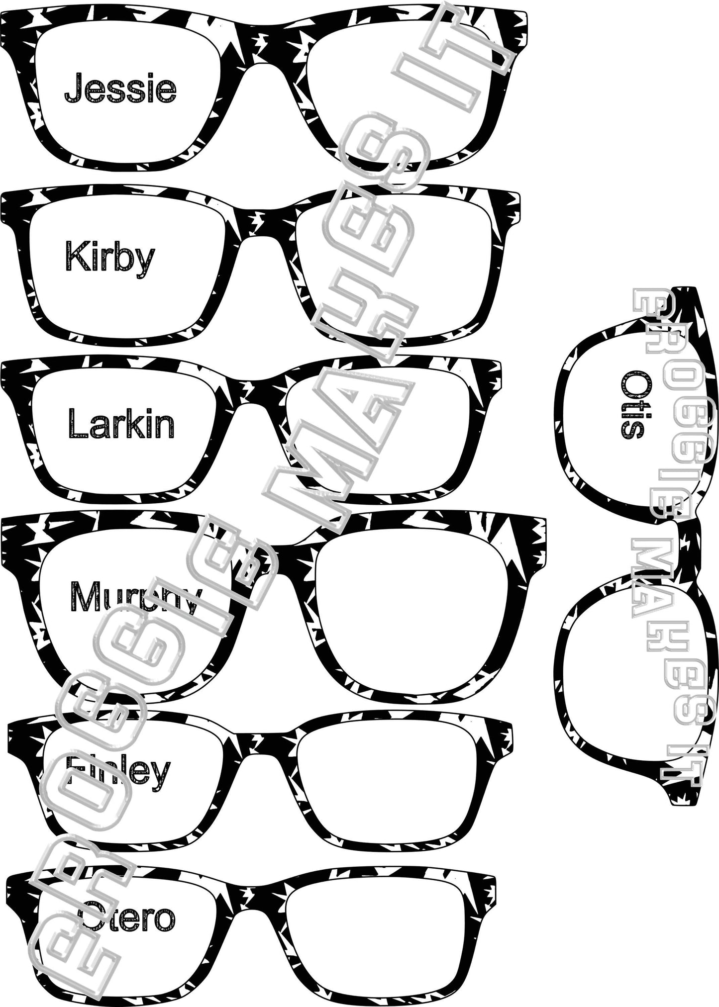 Holographic Black PATTERN-02 frame topper compatible with Pair frames