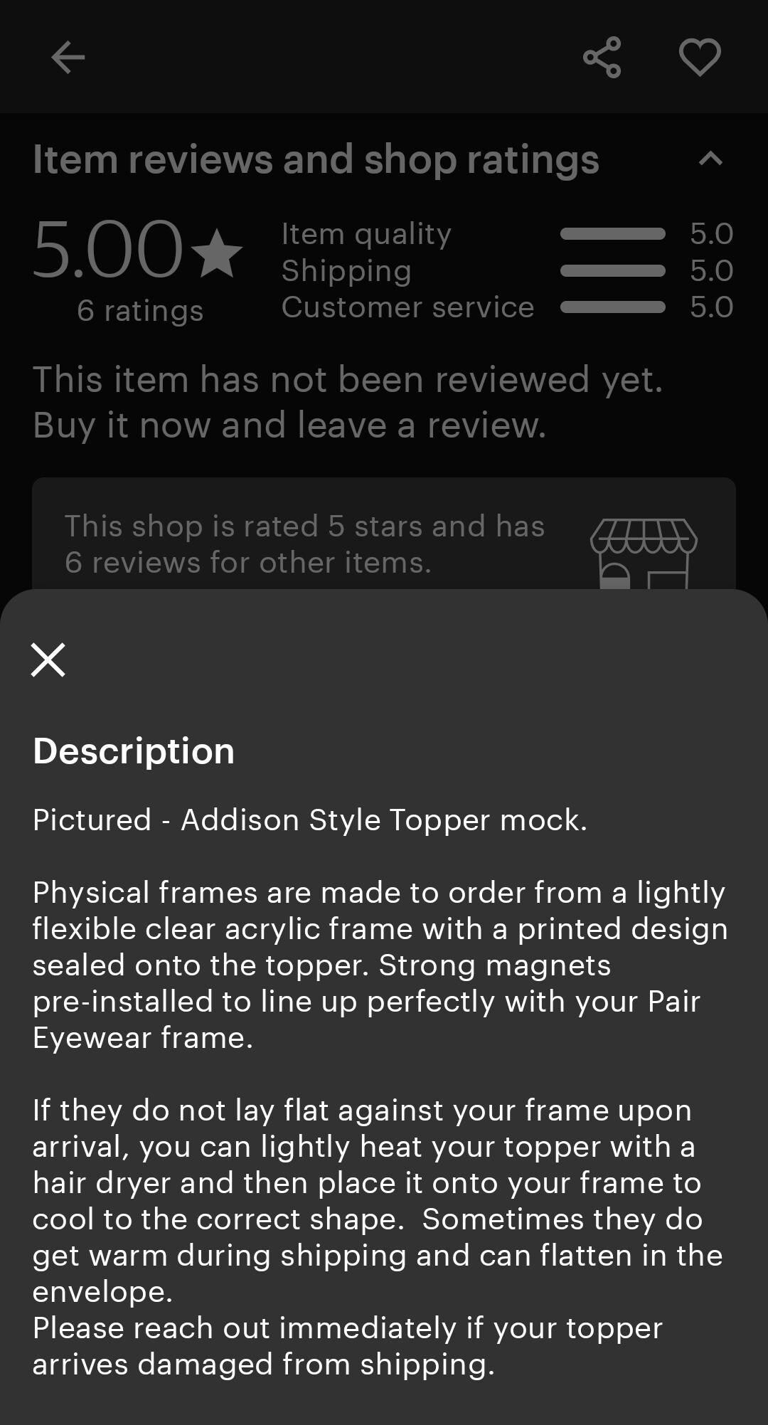 Opaque Rainbow Scales Split frame topper for Pair frames
