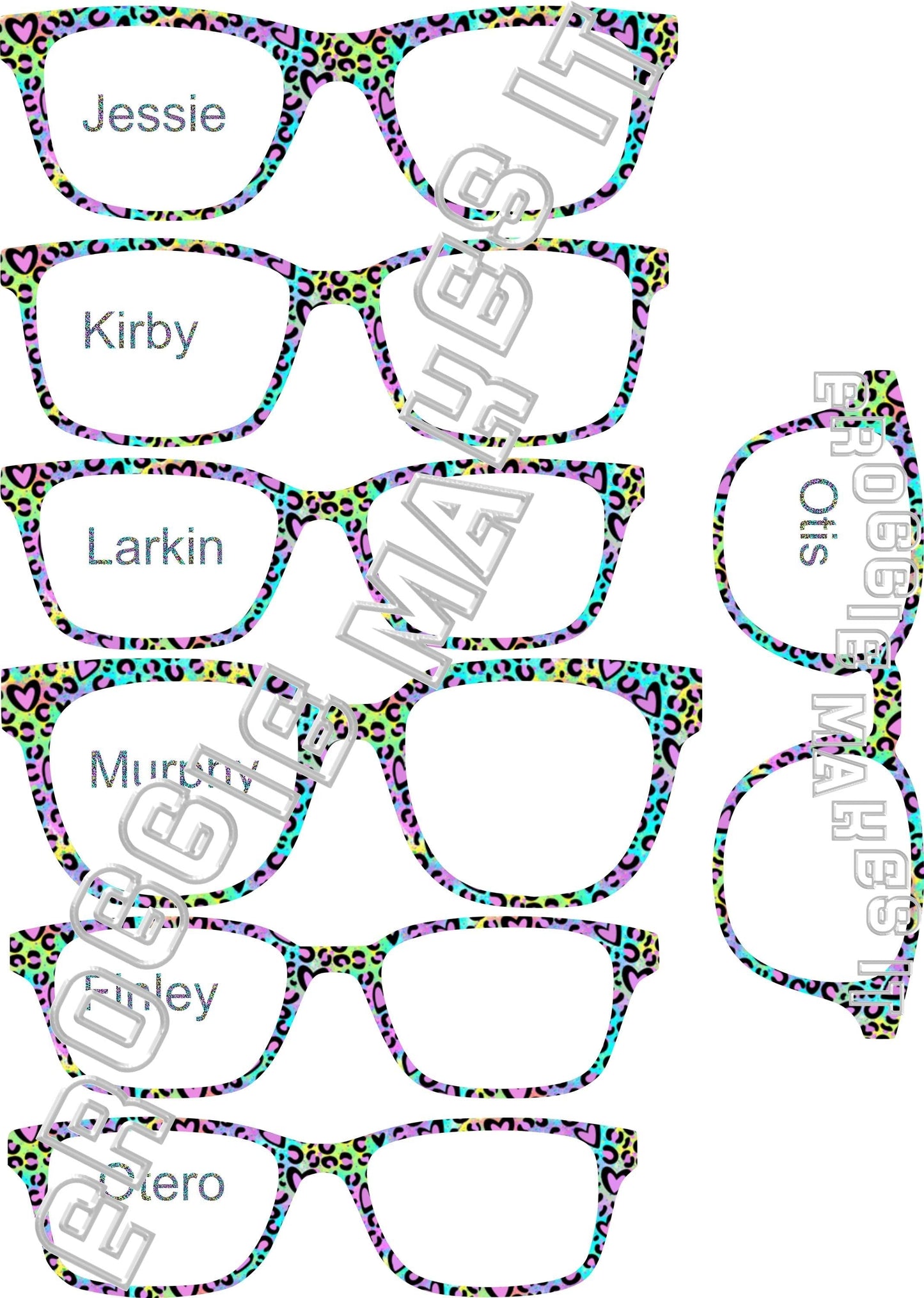 Translucent Neon Cheetah frame topper compatible with Pair frames