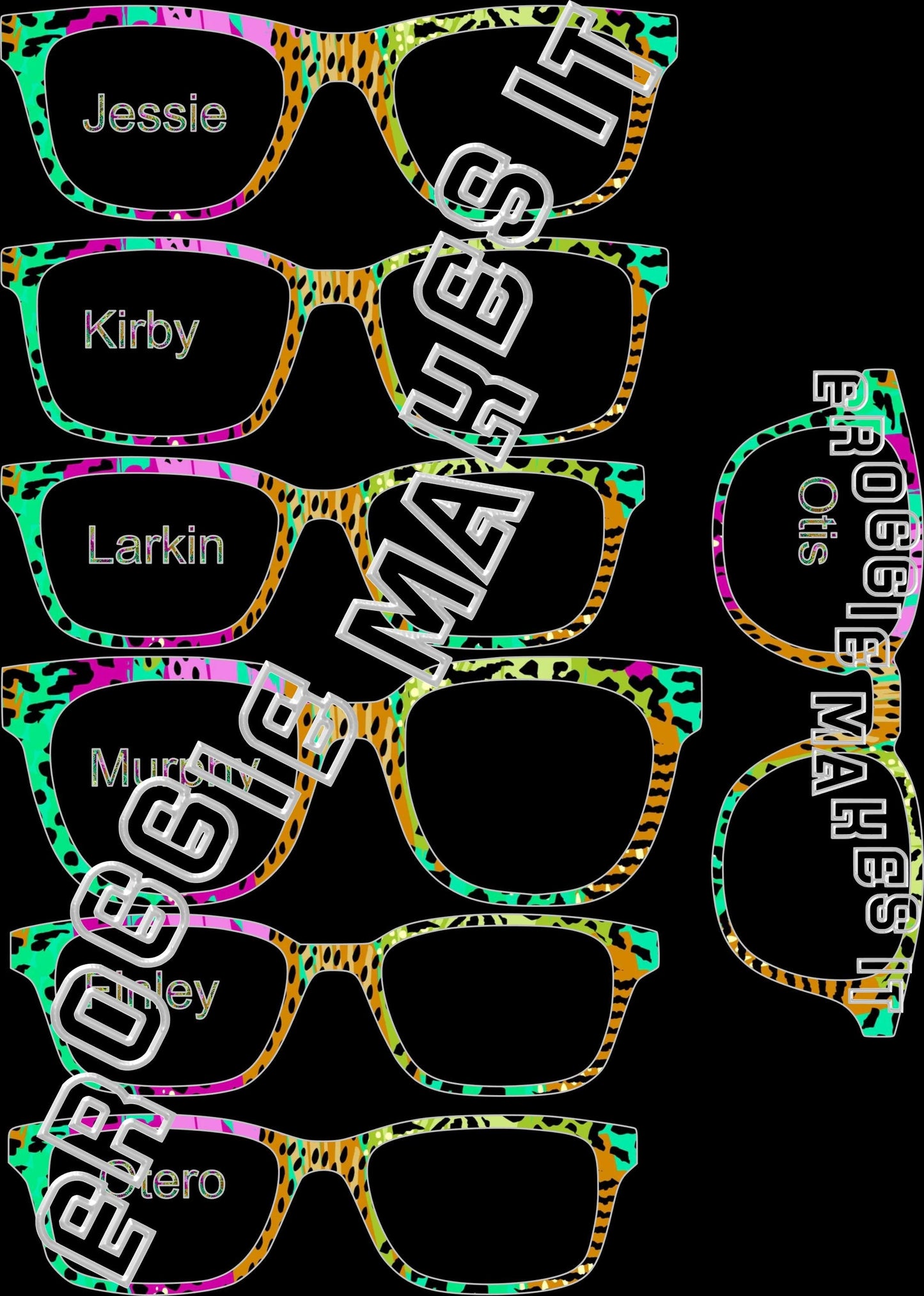 Holographic Abstract Animal Print frame topper compatible with Pair frames +