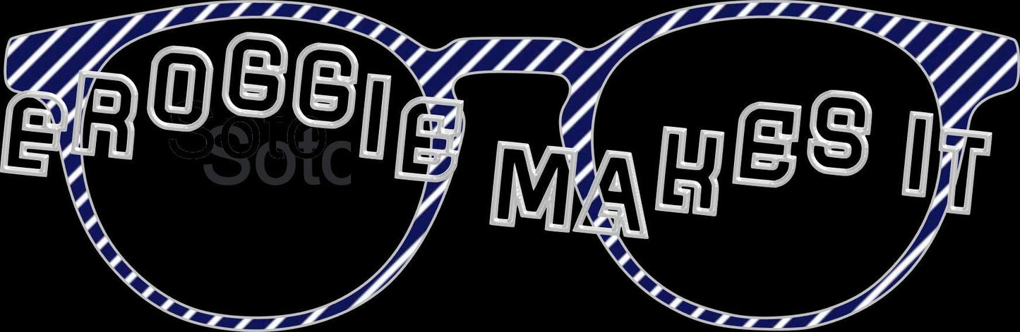 Opaque Navy Stripes frame topper compatible with Pair frames with translucent option