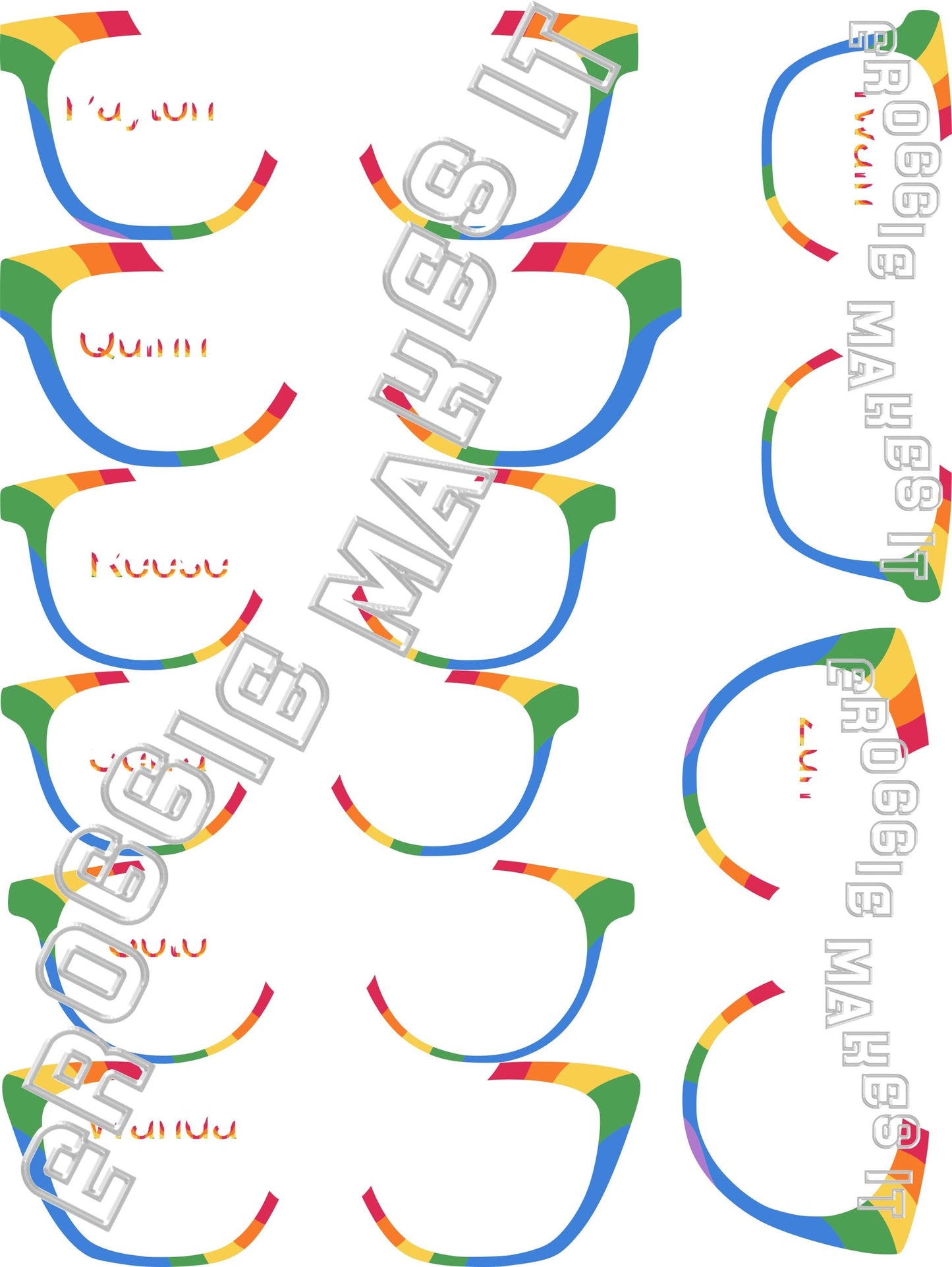 Translucent Rainbow Waves frame topper compatible with Pair frames