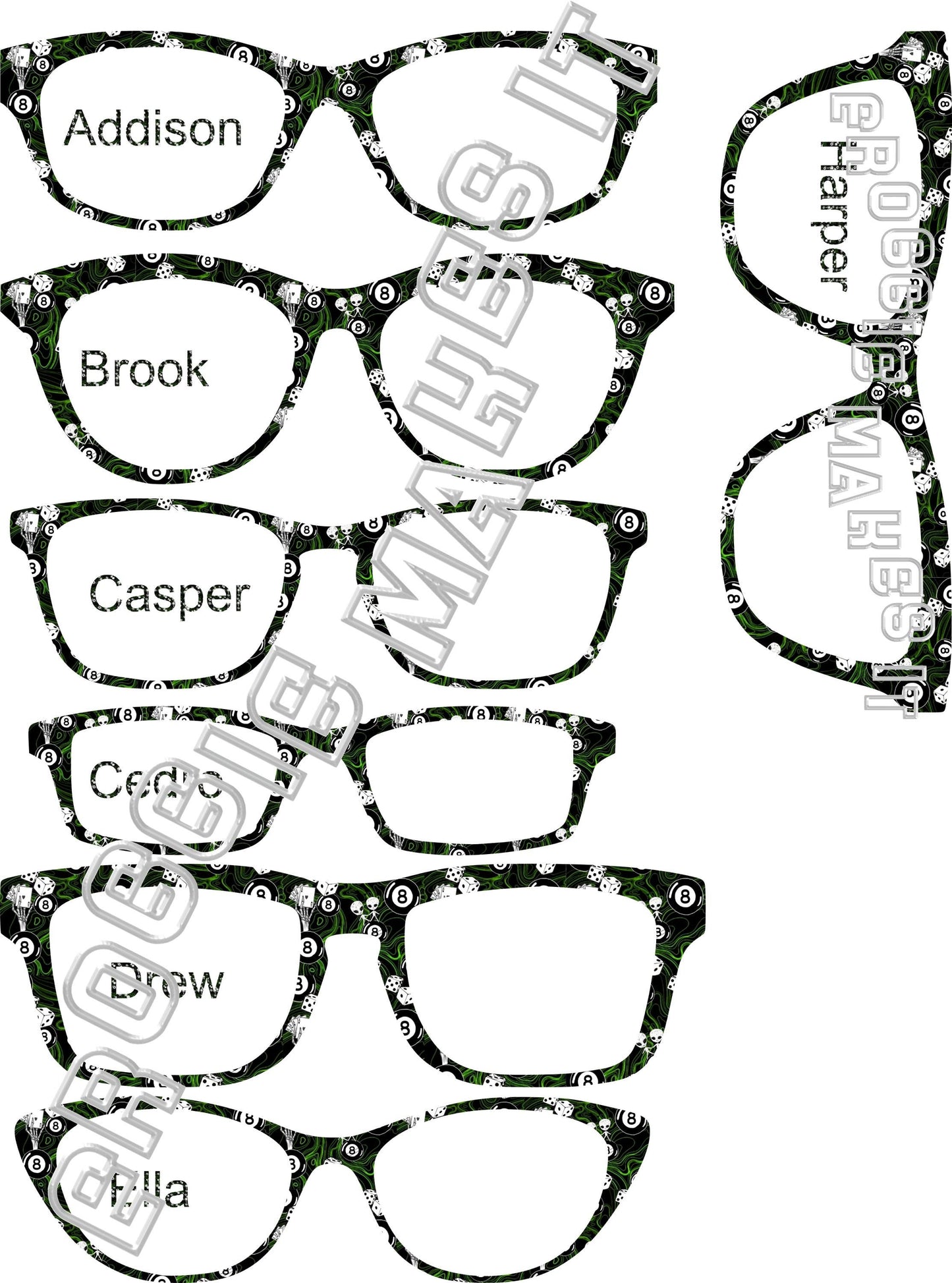 Opaque Cosmic Cues frame topper compatible with Pair frames