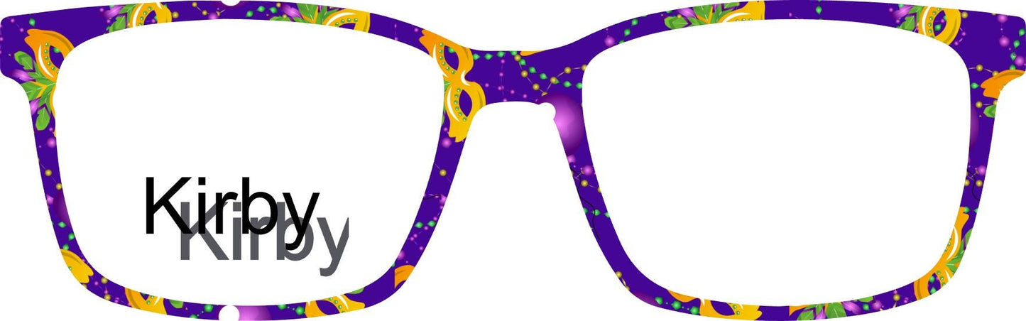 Translucent Mardi Gras Masks frame topper compatible with Pair frames