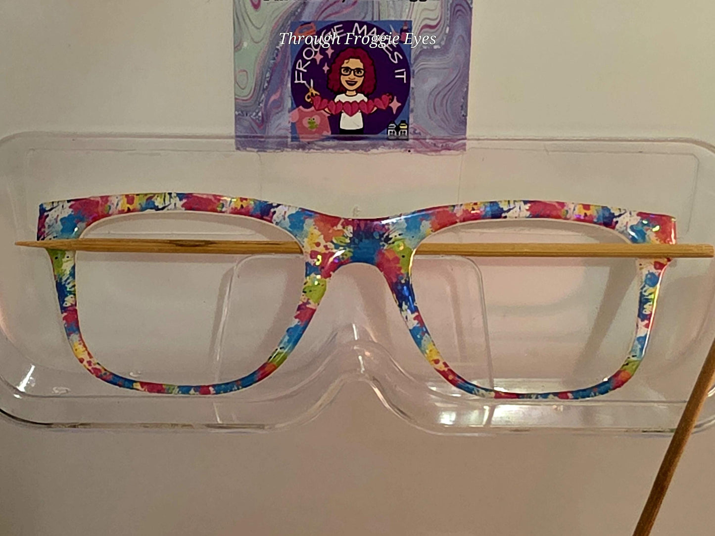 Translucent Paint Splatter frame topper to fit Pair frames