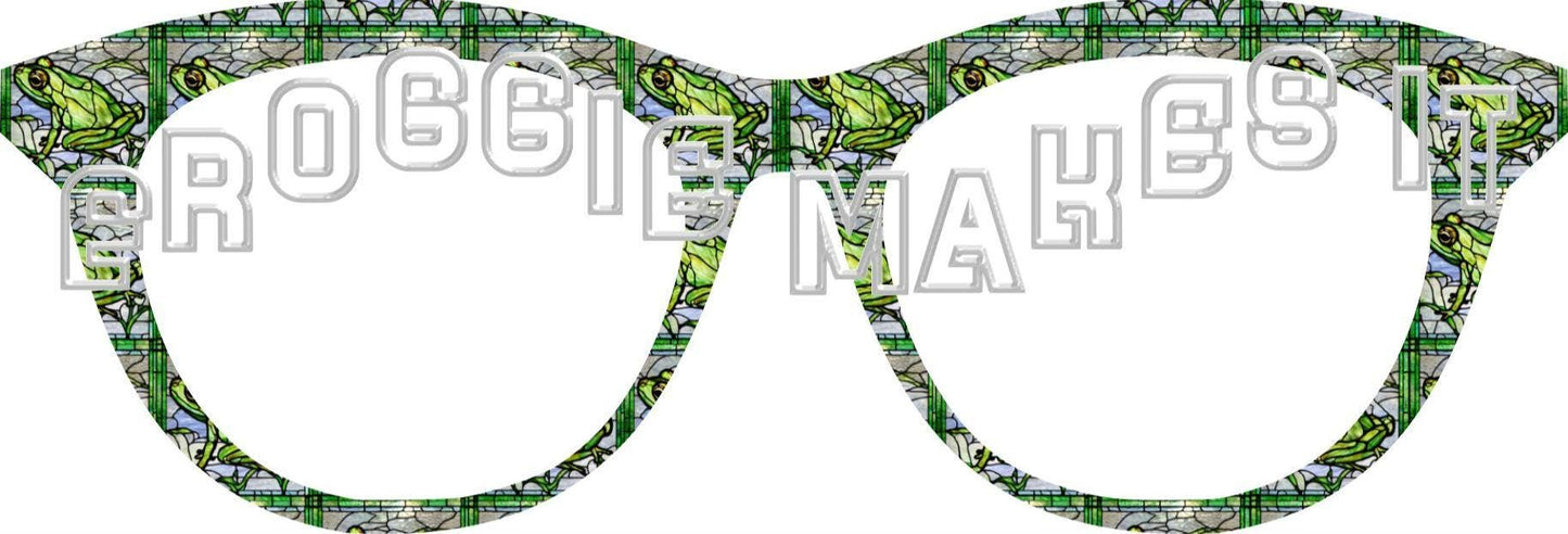 Holographic Frog Stained Glass #3 frame topper to fit Pair frames