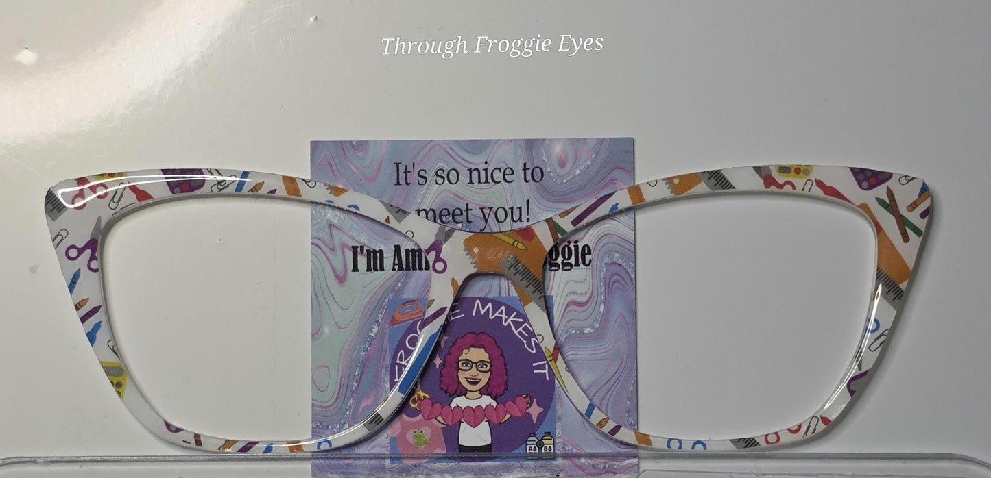 Opaque Teacher Supplies frame topper compatible with Pair frames +