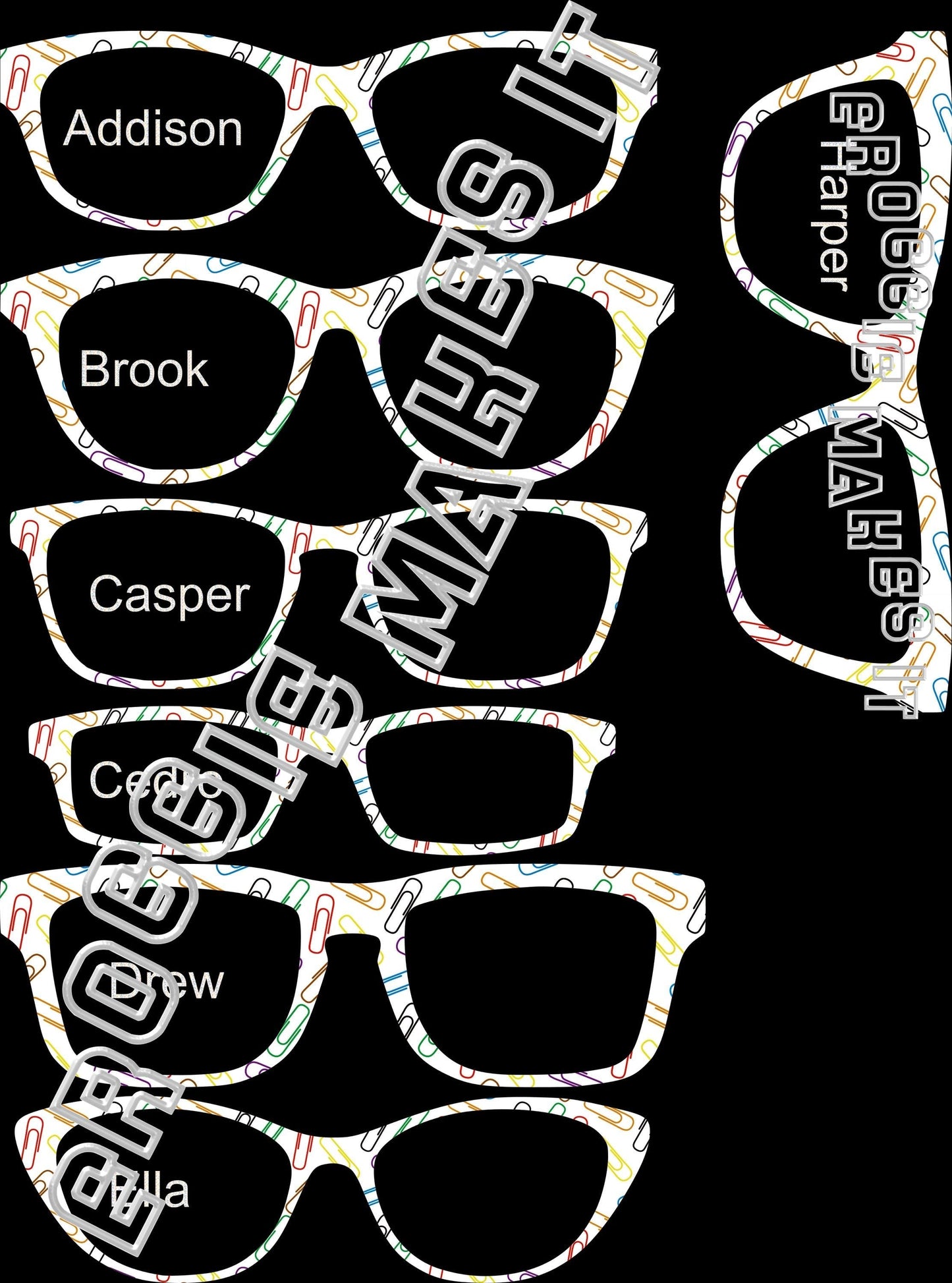 Translucent Paperclip frame topper compatible with Pair frames +