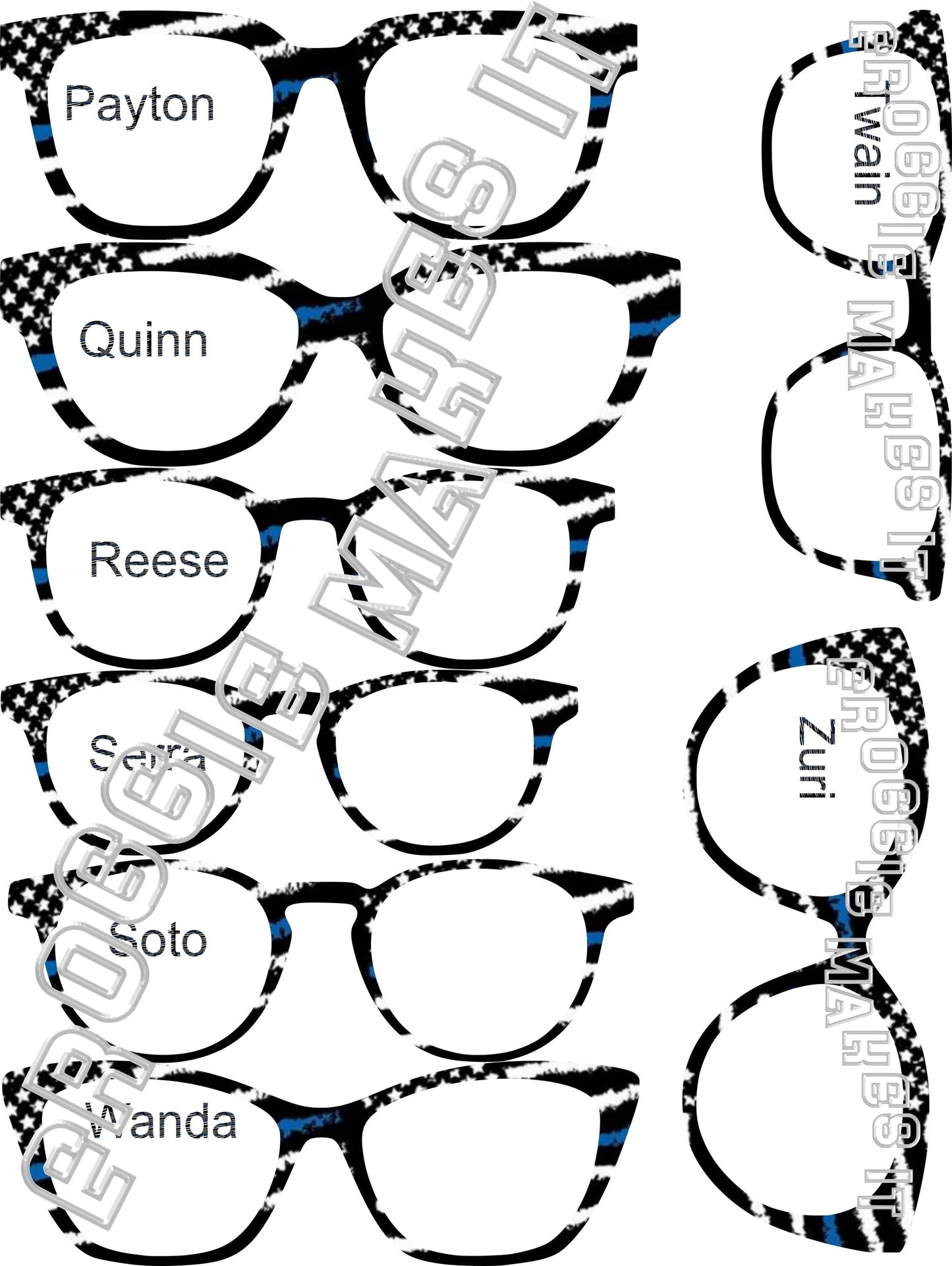 Holographic Back the Blue frame topper compatible with Pair frames +