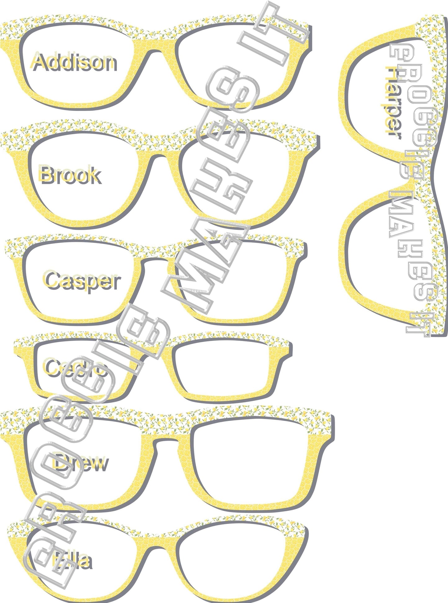 Translucent Lemons over lemon slices split frame topper to fit Pair frames