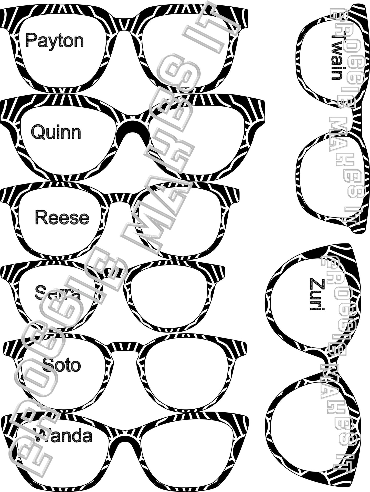 Holographic BlackAndWhite22-05 pattern frame topper compatible with Pair frames