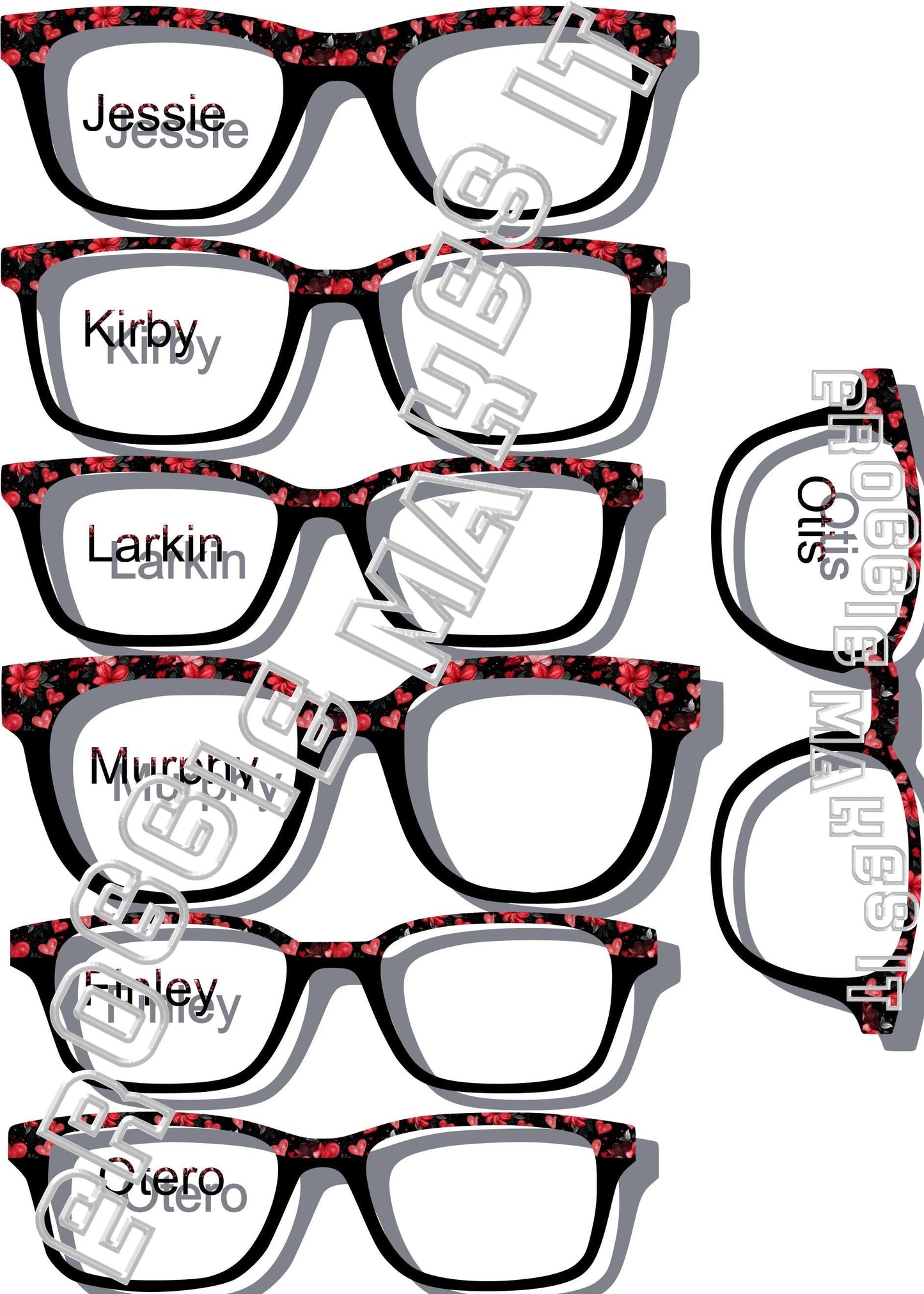 Holographic Passion Petals Split frame topper to fit Pair frames, black