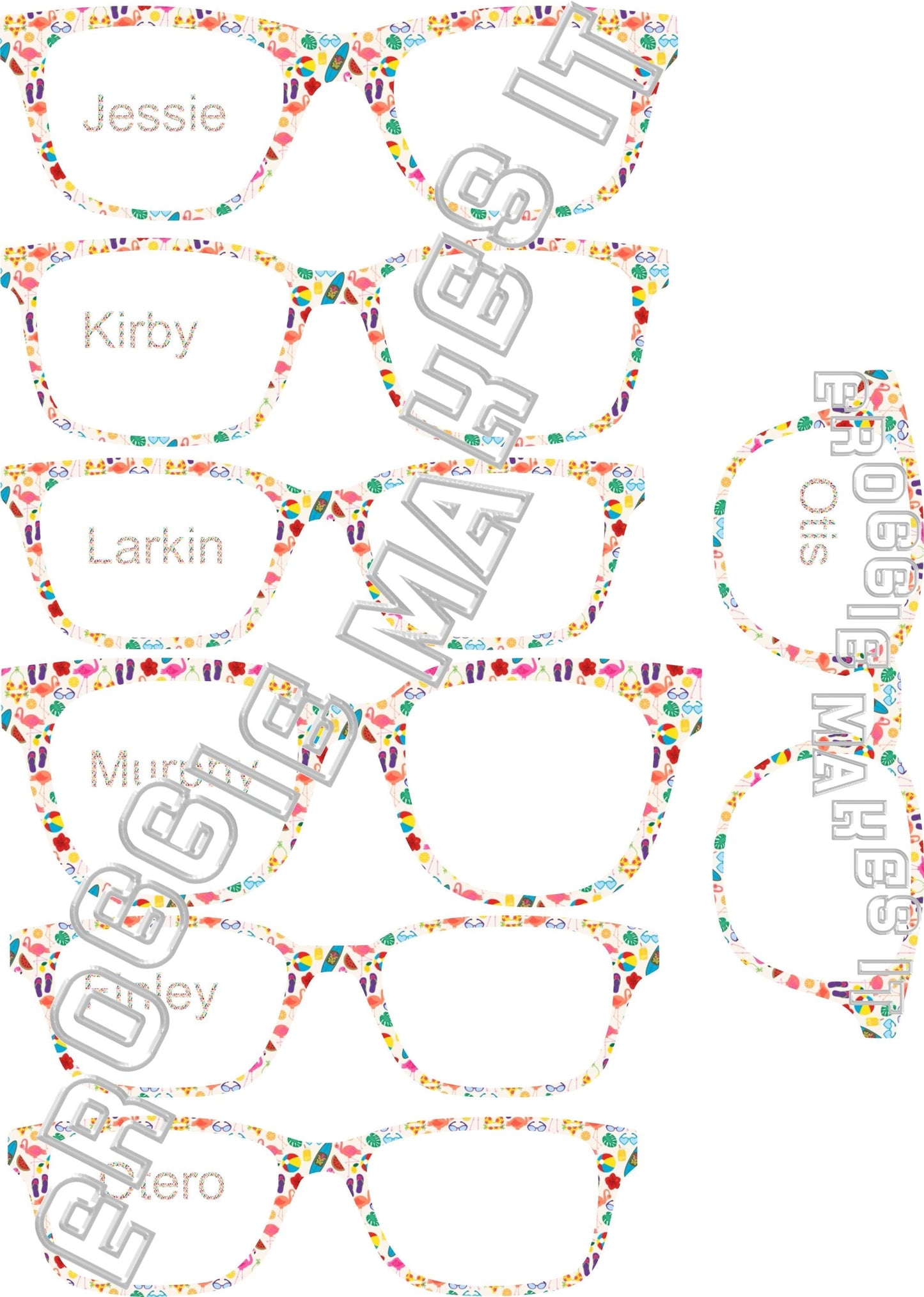 Translucent Flamingo Beach frame topper compatible with Pair frames
