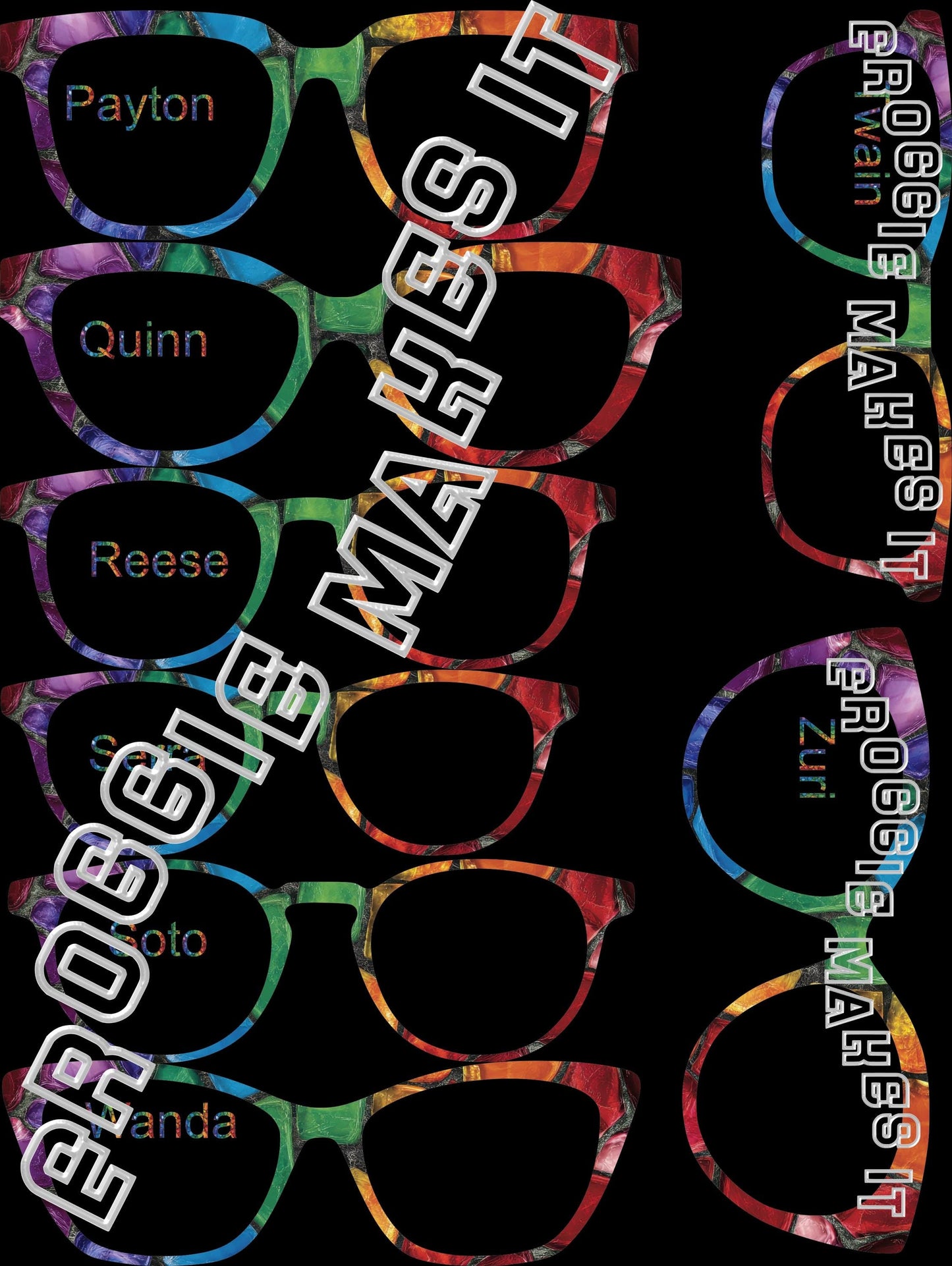 Holographic Mosaic29 frame topper compatible with Pair frames +