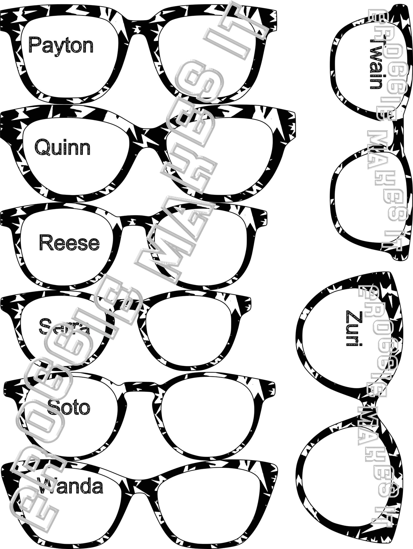 Holographic Black PATTERN-02 frame topper compatible with Pair frames