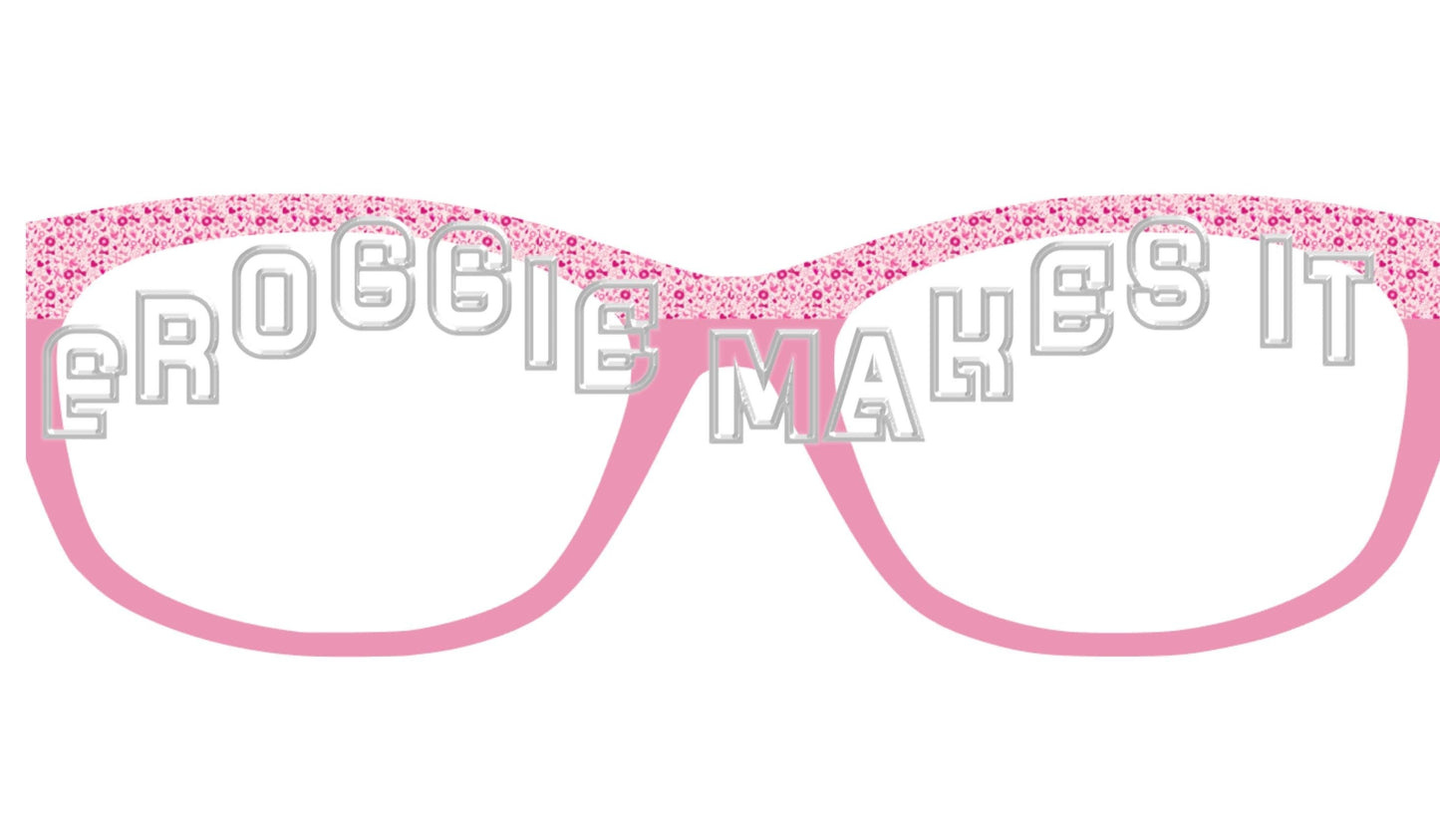 Translucent Breast Cancer Pink split frame topper to fit Pair frames +