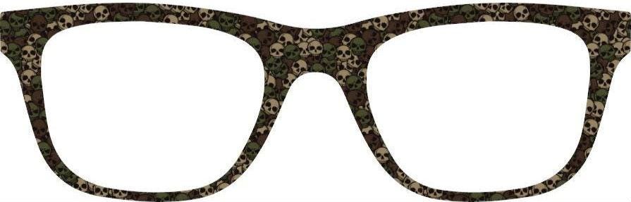 Camo skulls transluscent frame topper for Pair Finley frames Ready to Ship