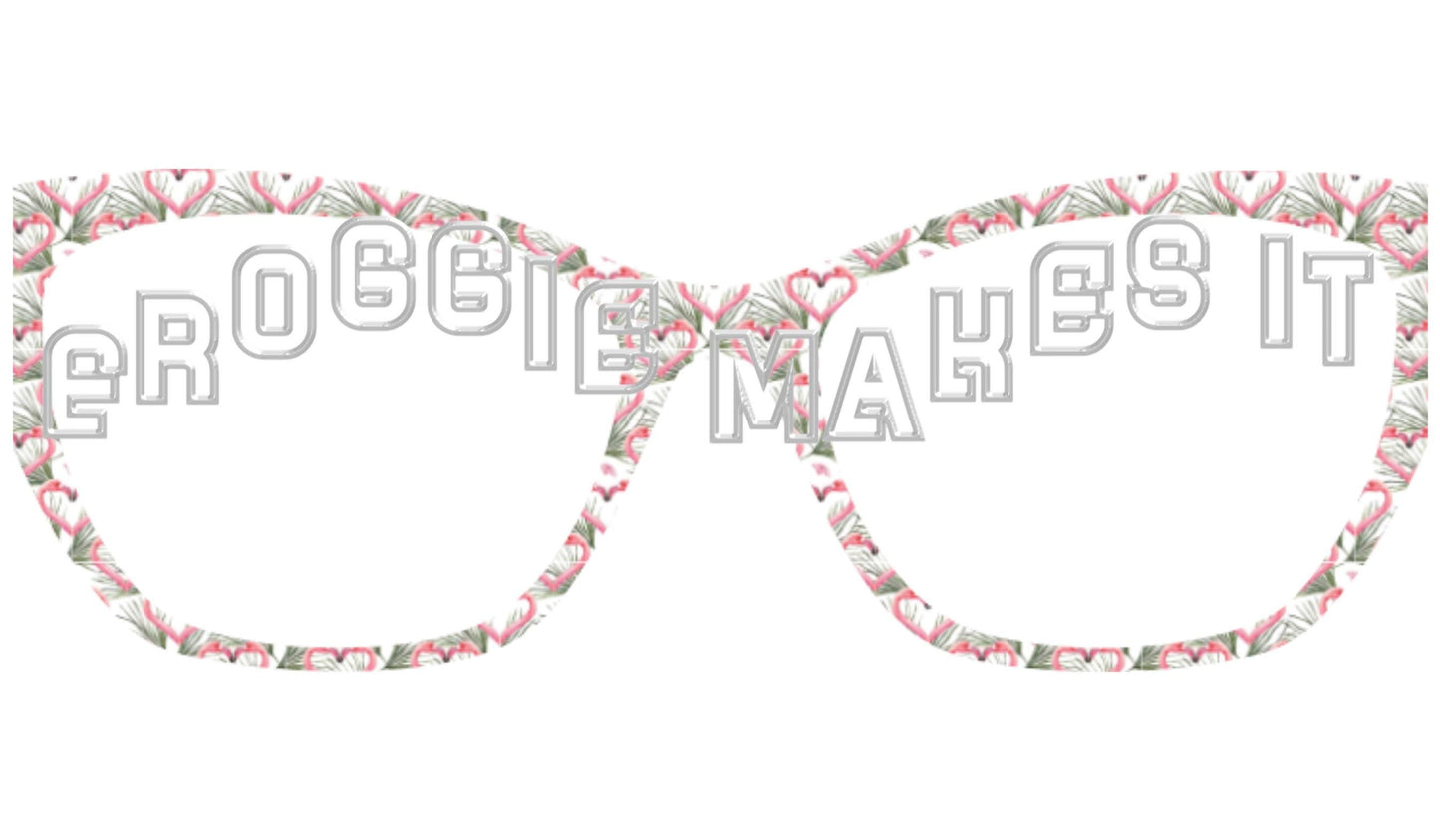 Opaque Flamingo Love frame topper to fit Pair frames