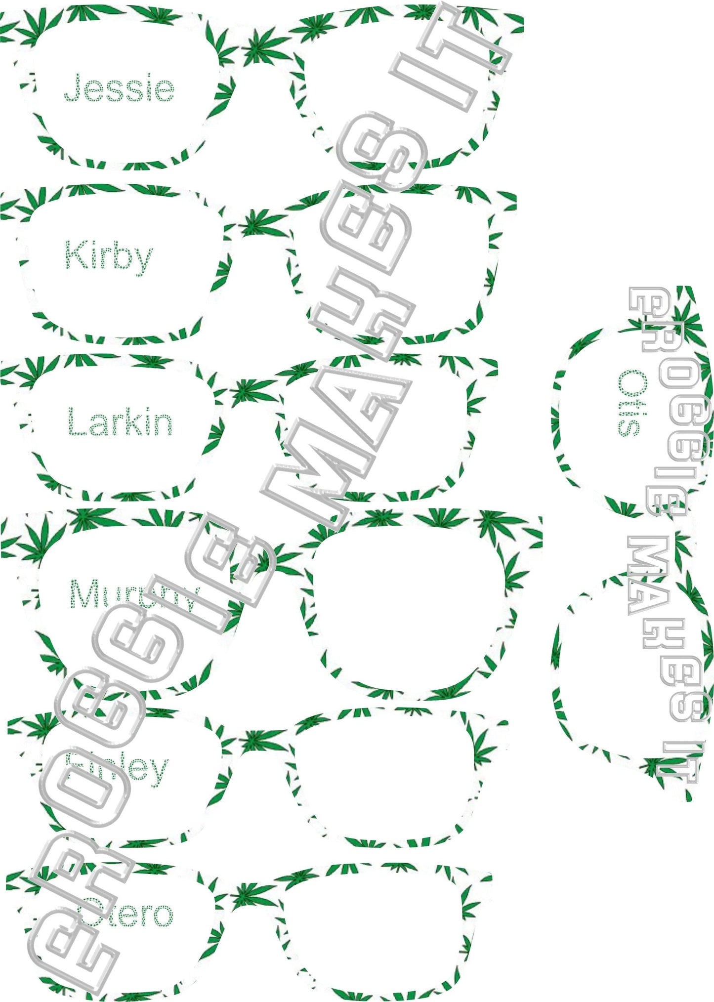 Holographic Green Leaves frame topper compatible with Pair frames +