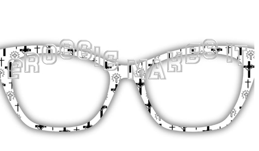 White with Black Crosses frame topper for Pair Jessie frames ready to ship