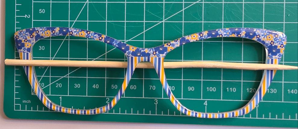 Blue & Yellow Wallpaper split frame topper for Pair frames