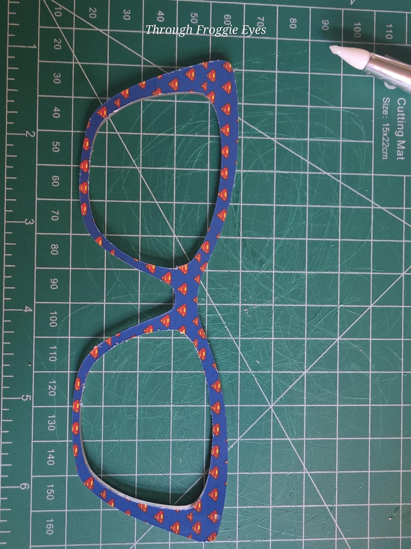 Translucent Superman Blue frame topper compatible with Pair Eyewear frames with translucent option