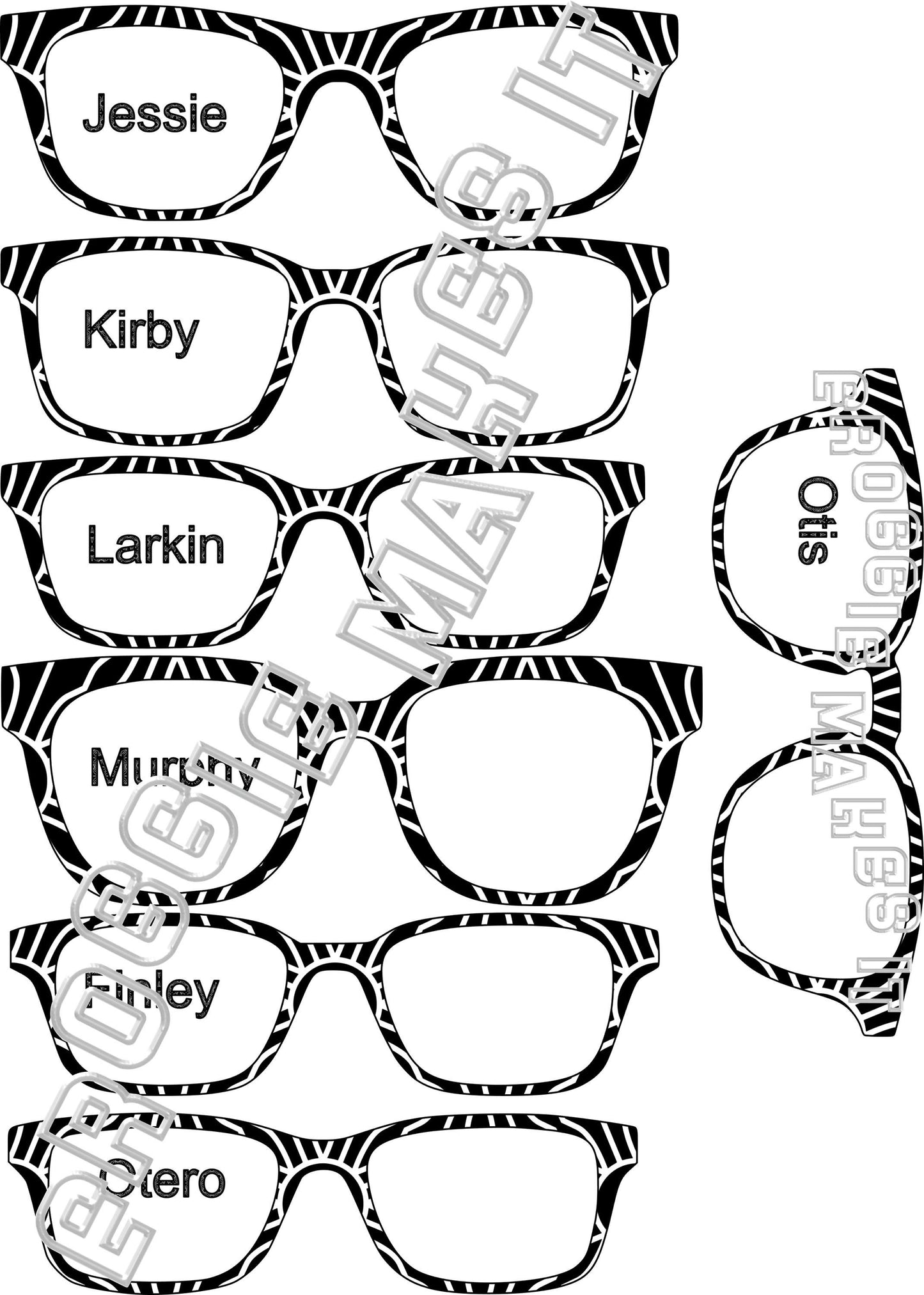 Holographic BlackAndWhite22-05 pattern frame topper compatible with Pair frames
