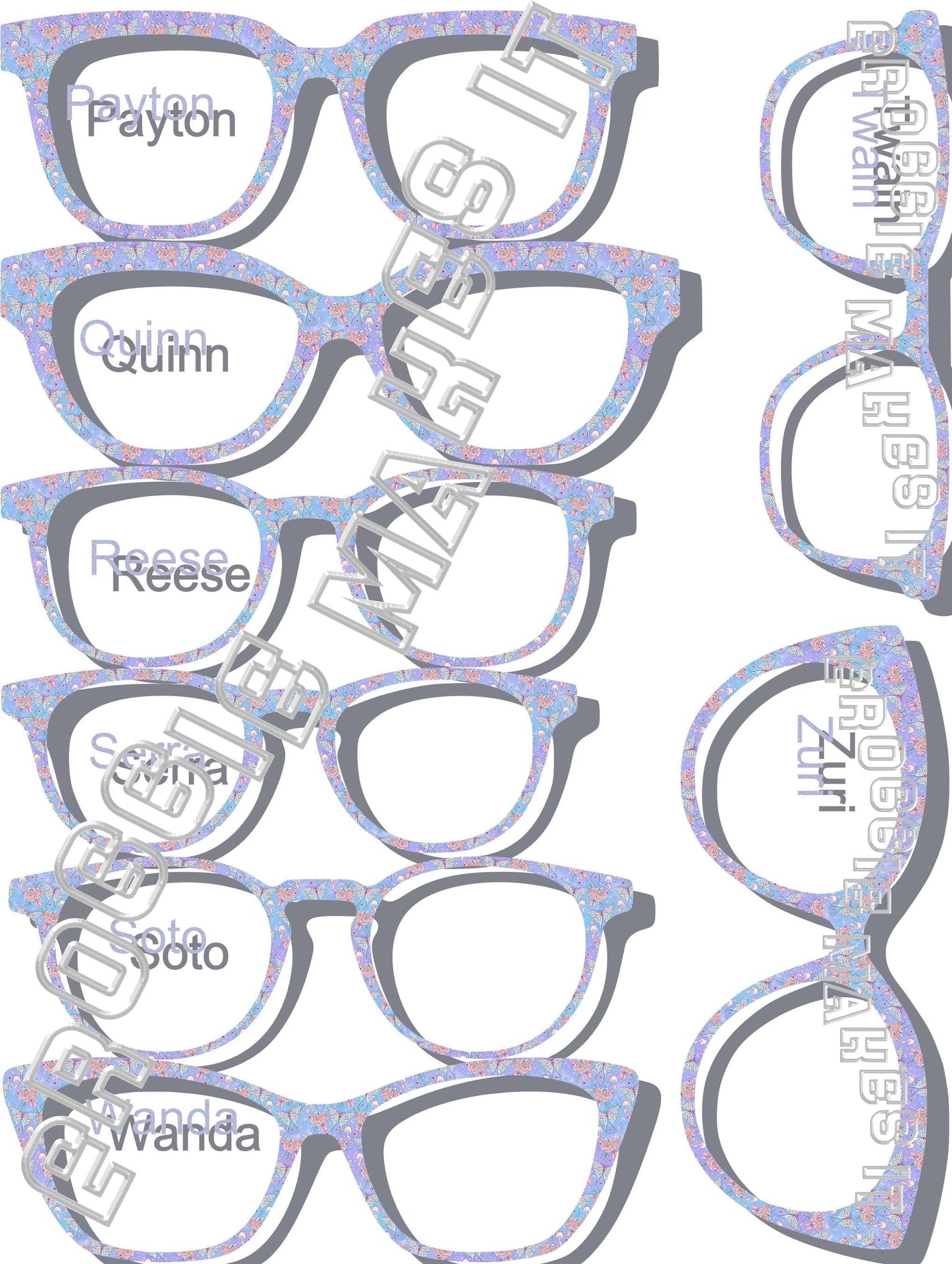 Translucent Pastel Butterflies frame topper to fit Pair frames
