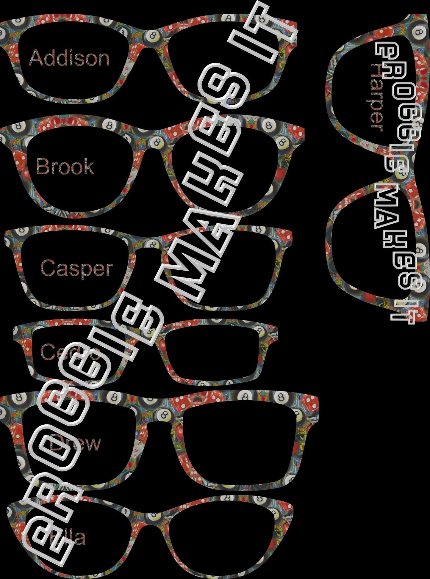Holographic Fruity to fittune frame topper compatible with Pair frames