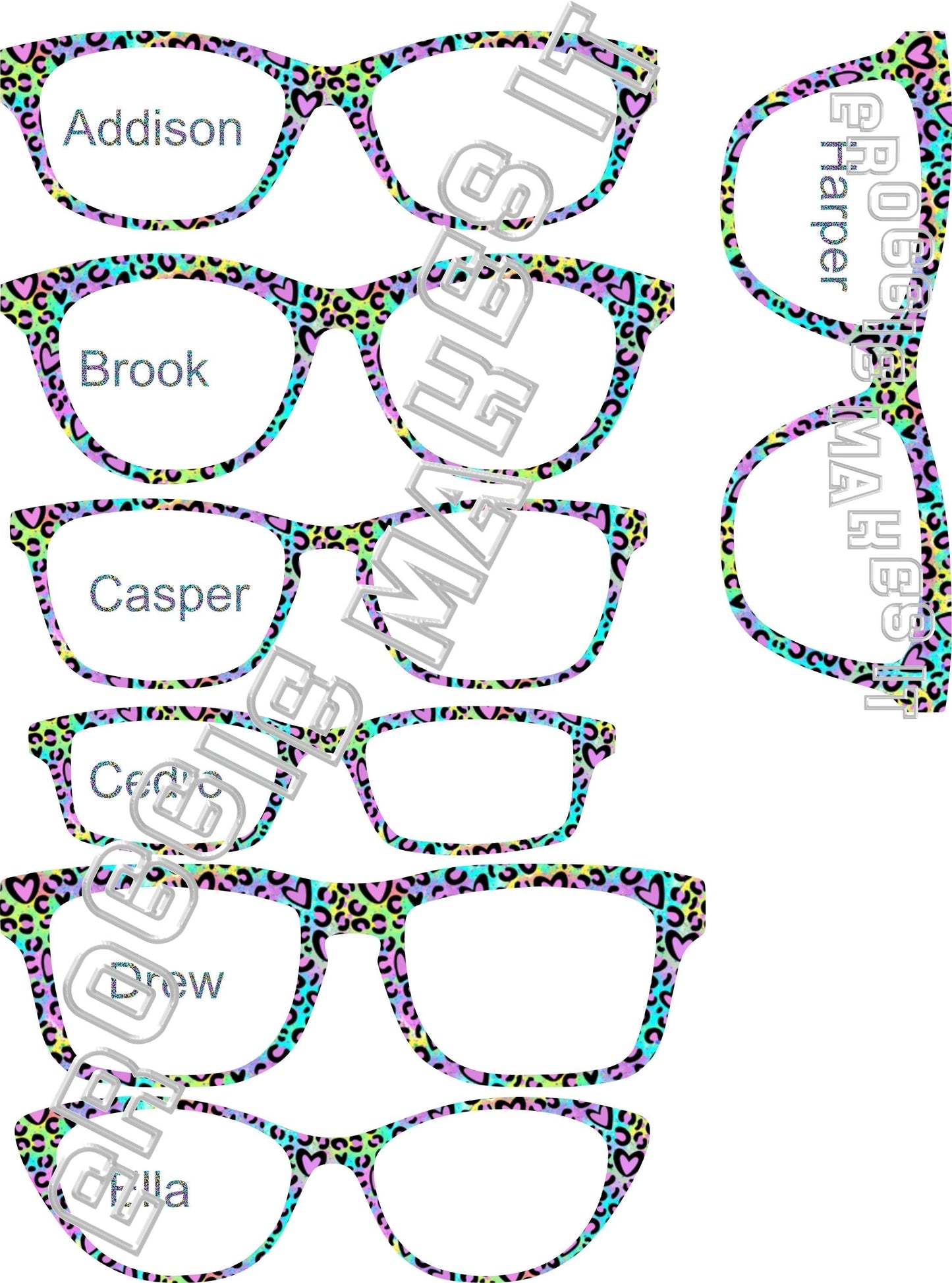 Translucent Neon Cheetah frame topper compatible with Pair frames