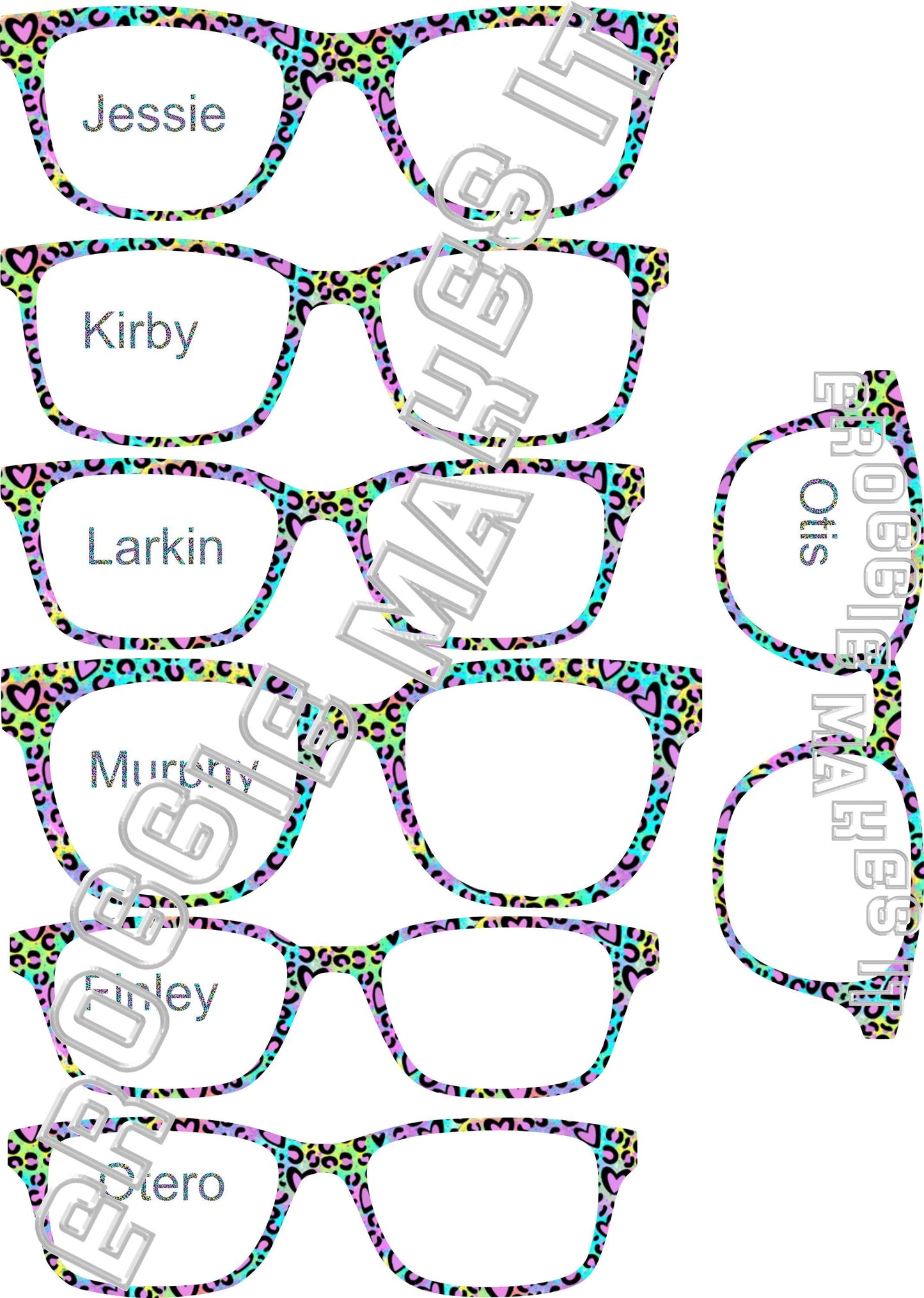 Opaque Neon Cheetah frame topper compatible with Pair frames