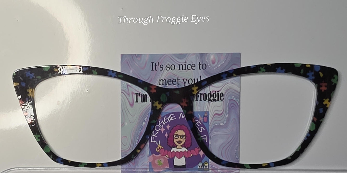 Holographic Autism Leopard frame topper compatible with Pair frames +