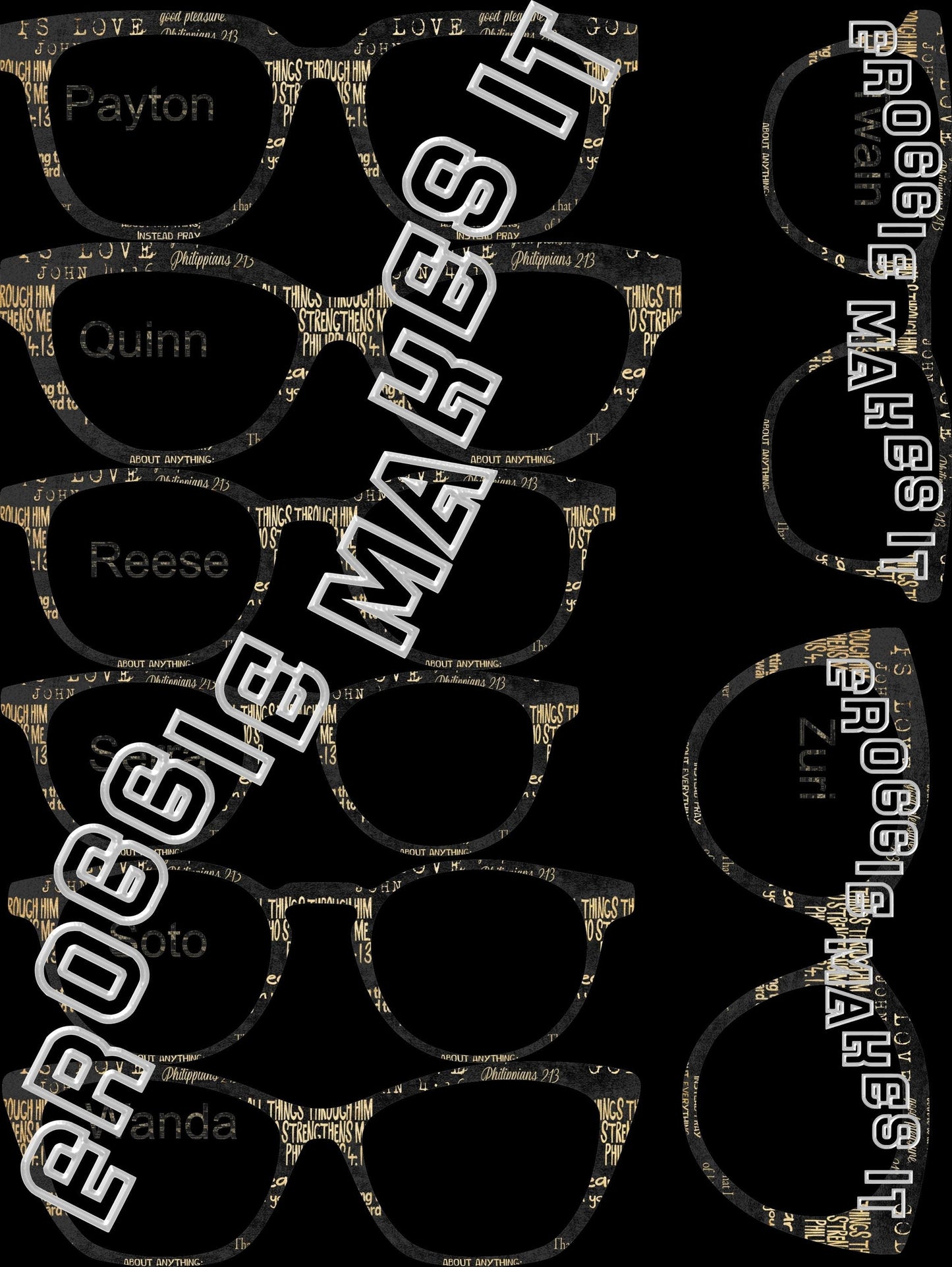 Translucent The Bible Quotes on Dark BG frame topper compatible with Pair frames