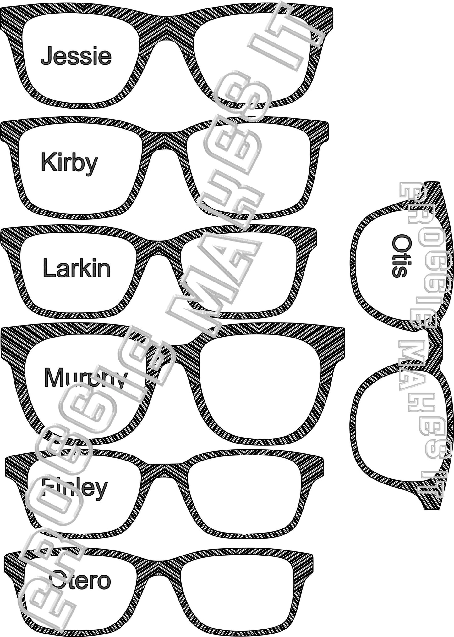 Holographic Black PATTERN-12 frame topper compatible with Pair frames