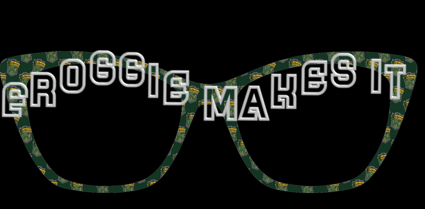 Holographic Slytherin frame topper to fit Pair frames
