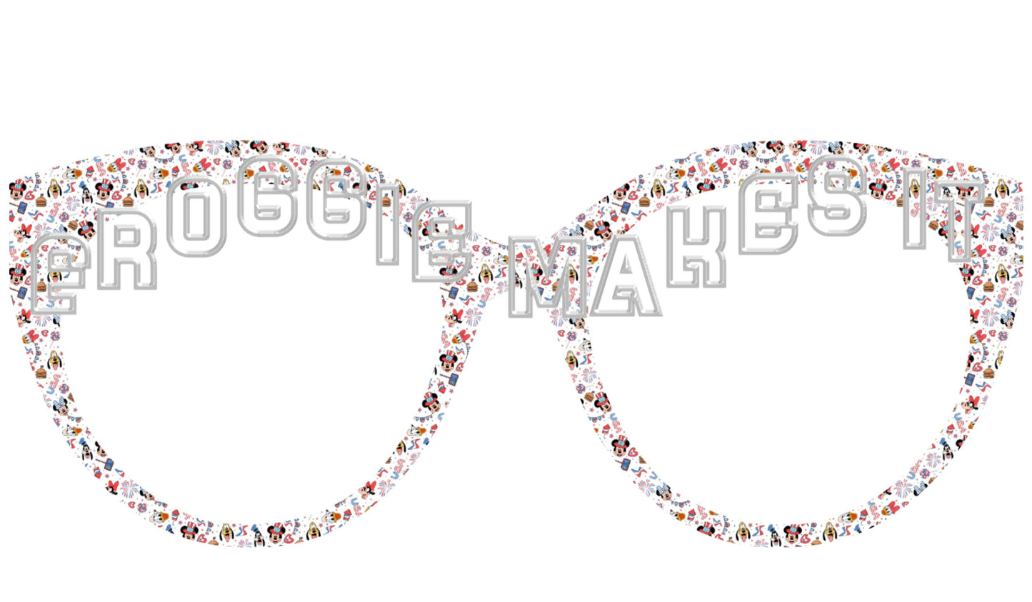 Translucent MM & friends patriotic party frame topper for Pair frames
