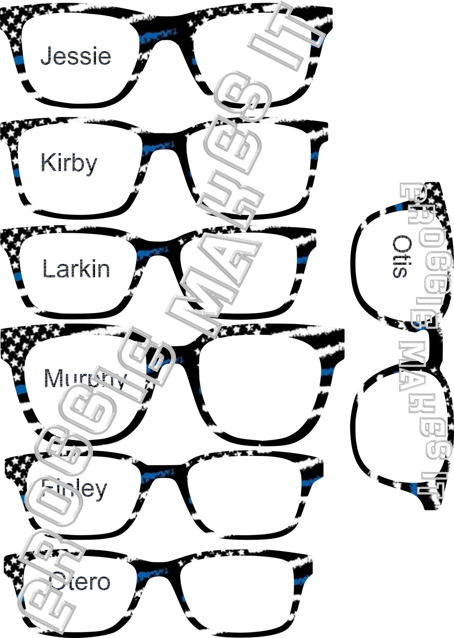 Holographic Back the Blue frame topper compatible with Pair frames +