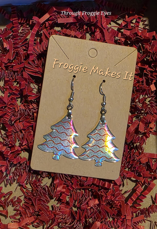 Holographic Christmas Earrings – Lightweight Acrylic Holiday Party Jewelry