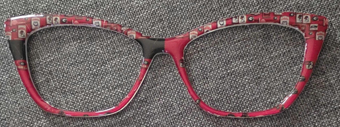Holographic Black to Red Split frame Georgia topper compatible with Pair Eyewear frames