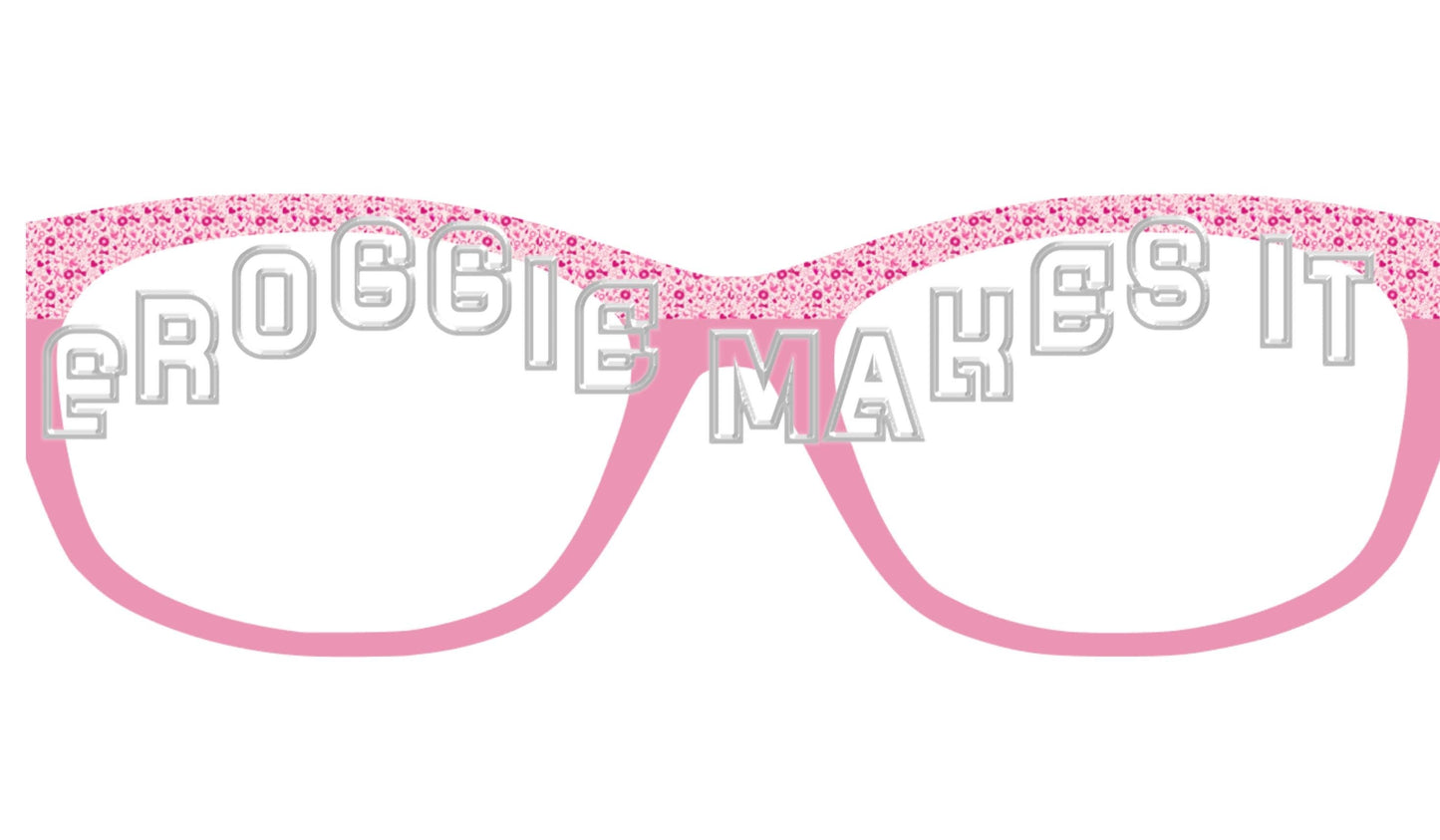 Holographic Breast Cancer Pink split frame topper to fit Pair frames +