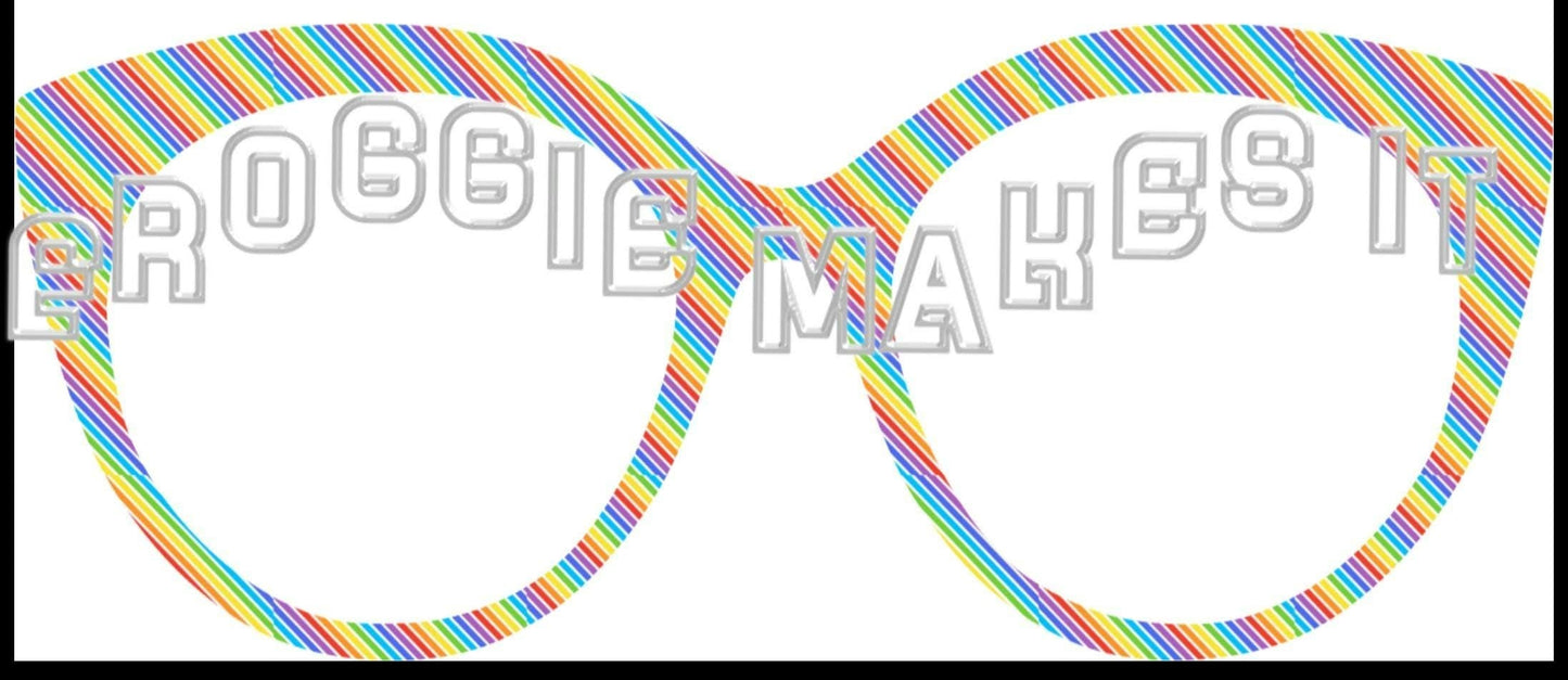 Translucent Rainbow Stripes frame topper to fit Pair frames