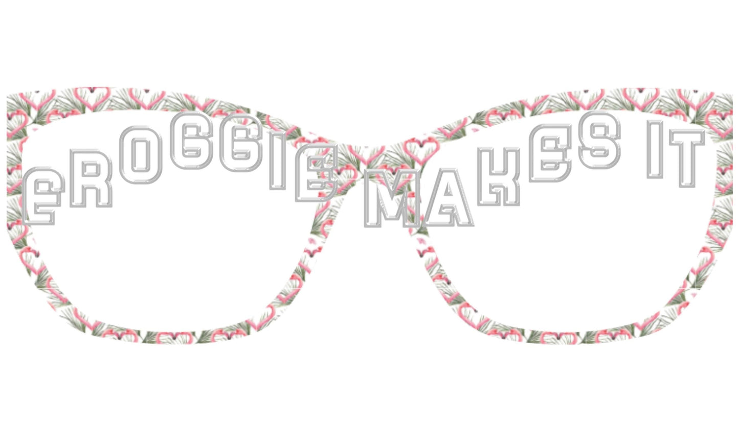 Holographic Flamingo Love frame topper to fit Pair frames