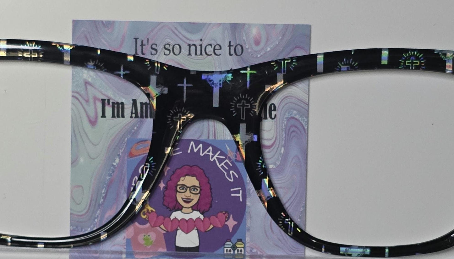Holographic BlackAndWhite22-05 pattern frame topper compatible with Pair frames