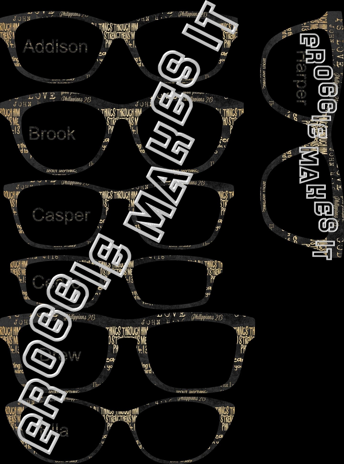 Translucent The Bible Quotes on Dark BG frame topper compatible with Pair frames